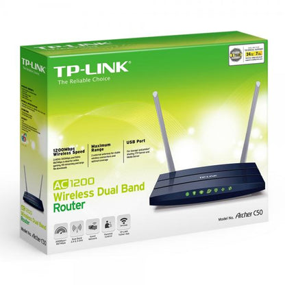 TP-LINK Archer C50 V1 router wireless Dual-band (2.4 GHz/5 GHz) Fast Ethernet Nero [ARCHERC50]