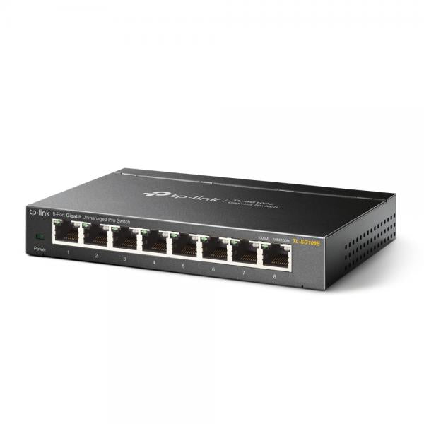 TP-Link TL-SG108E switch di rete Gestito L2 Gigabit Ethernet (10/100/1000) Nero [TL-SG108E]