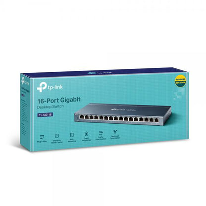 TP-Link TL-SG116 switch di rete Non gestito Gigabit Ethernet (10/100/1000) Nero [TL-SG116]