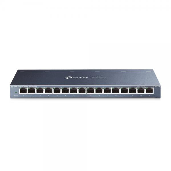 TP-Link TL-SG116 switch di rete Non gestito Gigabit Ethernet (10/100/1000) Nero [TL-SG116]