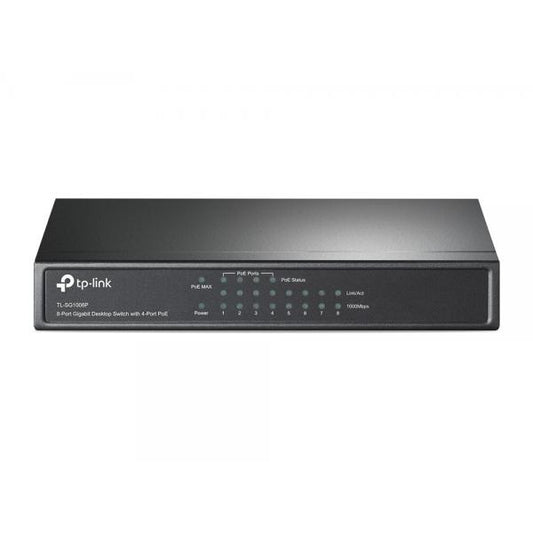 TP-Link TL-SG1008P switch di rete Non gestito Gigabit Ethernet (10/100/1000) Supporto Power over Ethernet (PoE) Nocciola [TL-SG1008P]