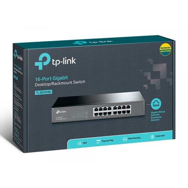 TP-Link TL-SG1016D switch di rete Non gestito L2 Gigabit Ethernet (10/100/1000) Nero [TL-SG1016D]