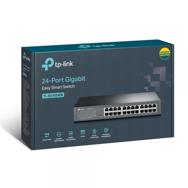 TP-Link TL-SG1024DE switch di rete Gestito L2 Gigabit Ethernet (10/100/1000) Nero [TL-SG1024DE]