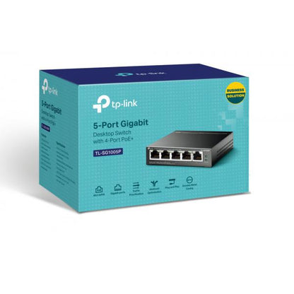 TP-Link TL-SG1005P switch di rete Non gestito Gigabit Ethernet (10/100/1000) Supporto Power over Ethernet (PoE) Nero [TL-SG1005P]