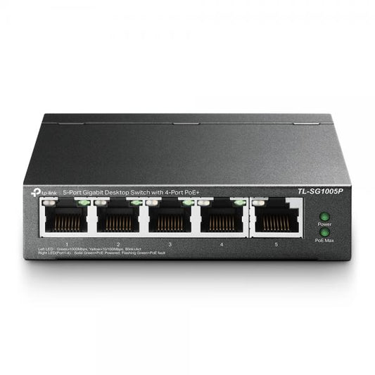 TP-Link TL-SG1005P switch de red No administrado Gigabit Ethernet (10/100/1000) Soporte Alimentación a través de Ethernet (PoE) Negro [TL-SG1005P] 