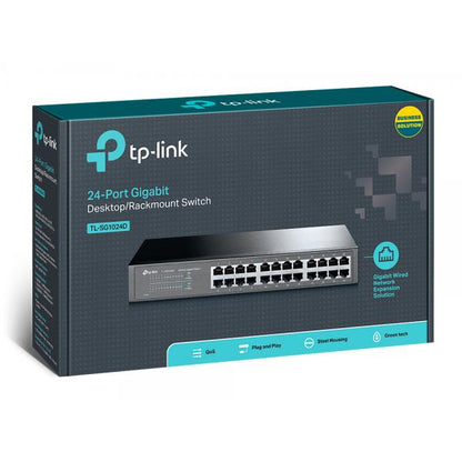 TP-Link TL-SG1024D switch di rete Non gestito Gigabit Ethernet (10/100/1000) Grigio [TL-SG1024D]