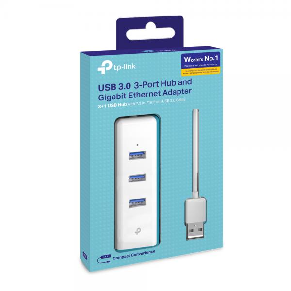 TP-Link UE330 replicatore di porte e docking station per laptop Cablato USB 3.2 Gen 1 (3.1 Gen 1) Type-A Bianco [UE330]