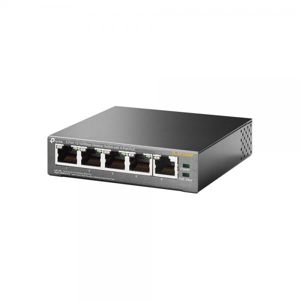 TP-Link TL-SF1005P network switch Unmanaged Fast Ethernet (10/100) Power over Ethernet (PoE) support Black [TL-SF1005P] 