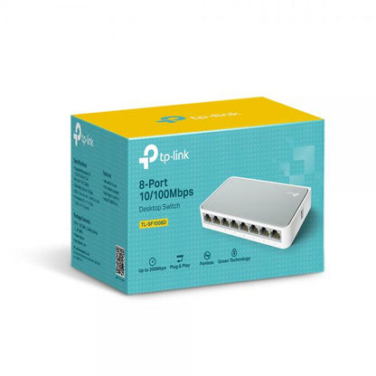 TP-Link TL-SF1008D network switch Unmanaged Fast Ethernet (10/100) White [TL-SF1008D] 