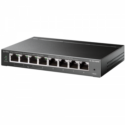 TP-Link TL-SG108PE switch di rete Gestito L2 Gigabit Ethernet (10/100/1000) Supporto Power over Ethernet (PoE) Nero [TL-SG108PE]