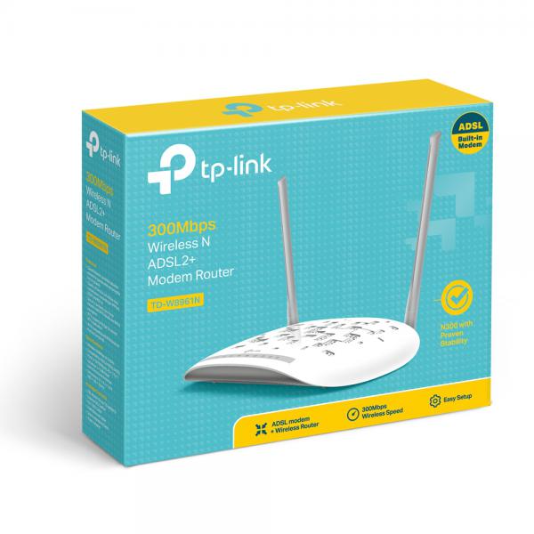 TP-Link TD-W8961N router wireless Fast Ethernet Banda singola (2.4 GHz) Grigio, Bianco [TD-W8961N(EU)]