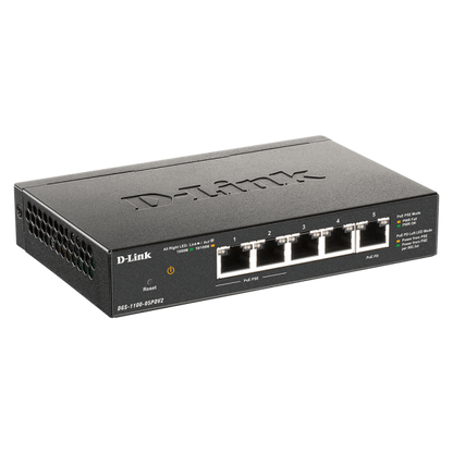 D-Link DGS-1100-05PDV2 switch di rete Gestito Gigabit Ethernet (10/100/1000) Supporto Power over Ethernet (PoE) Nero [DGS-1100-05PDV2]