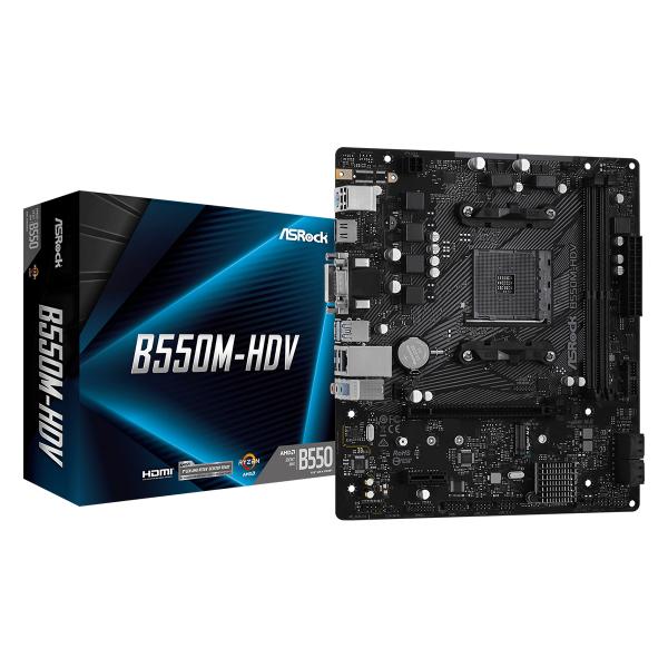 ASROCK MB AMD B550, B550M-HDV, AM4, 2DDR4, 4SATA3 [B550M-HDV]