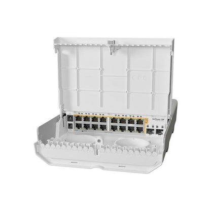 MikroTik, netPower 16P, outdoor 18 port switch with 16 Gigabit PoE, out ports and 2 SFP+ CRS318-16P-2S+OUT [CRS318-16P-2S+OUT]