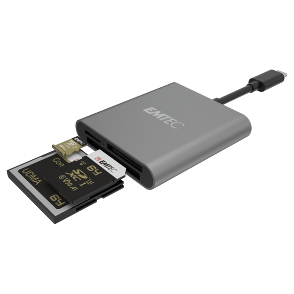 Emtec ECCAREADT610C Lector de Tarjetas USB 3.1 Gris [ECCAREADT610C]