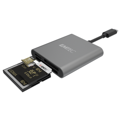 Emtec ECCAREADT610C Lector de Tarjetas USB 3.1 Gris [ECCAREADT610C]