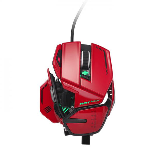 MAD CATZ GAMING MOUSE R.A.T. 8+ RED OTTICO ALLUMINIO +16K DPI 11xPUL PRG [MR06DCINRD000-0]