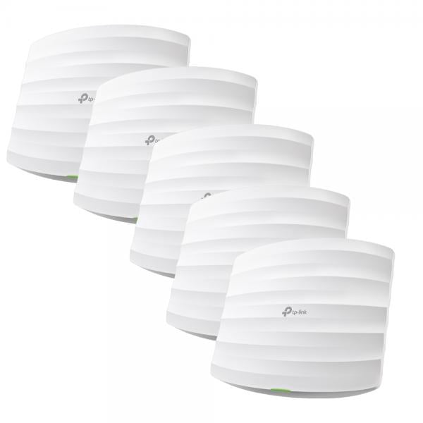 TP-Link - EAP245(5-Pack) - AC1750 Ceiling Mount Dual-Band Wi-Fi Access Point, 2x Gigabit RJ45 Port, 450 Mbps at 2.4 GHz + 1300 Mbps at 5 GHz, 802.3af PoE and Passive PoE, 3x Internal Antenna [EAP245(5-Pack)]