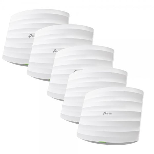 TP-Link - EAP245(5-Pack) - AC1750 Ceiling Mount Dual-Band Wi-Fi Access Point, 2x Gigabit RJ45 Port, 450 Mbps at 2.4 GHz + 1300 Mbps at 5 GHz, 802.3af PoE and Passive PoE, 3x Internal Antenna [EAP245(5-Pack)]