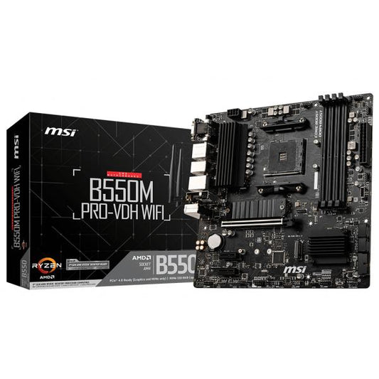 MSI MB AMD B550, B550M PRO-VDH WIFI, AM4, 4DDR4, 1PCI-Ex16, 2PCI-Ex1, 2M2, 4SATA3 MATX [B550M PRO-VDH WIFI]