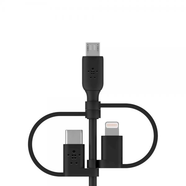 Belkin BOOST CHARGE cable USB 1 m USB A USB C/Micro-USB B/Lightning Negro [CAC001BT1MBK] 