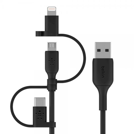 Belkin BOOST CHARGE cavo USB 1 m USB A USB C/Micro-USB B/Lightning Nero [CAC001BT1MBK]