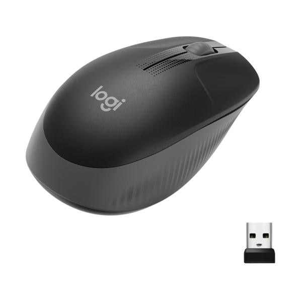 LOGITECH MOUSE WIRELESS M190 FULL-SIZE, OTTICO, USB, ANTRACITE [910-005905]