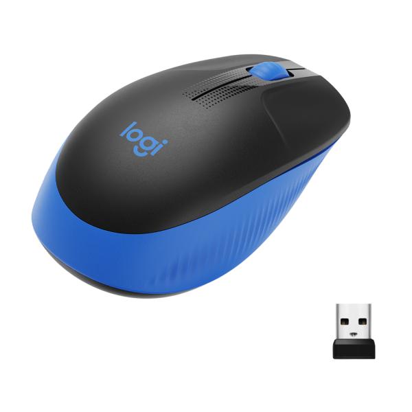 LOGITECH WIRELESS MOUSE M190 FULL-SIZE, OPTICAL, USB, BLUE [910-005907]