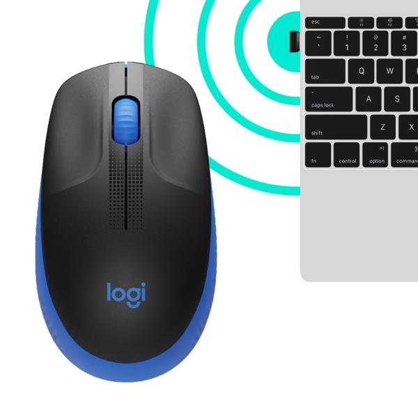 LOGITECH WIRELESS MOUSE M190 FULL-SIZE, OPTICAL, USB, BLUE [910-005907]