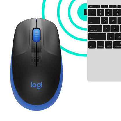 LOGITECH MOUSE WIRELESS M190 FULL-SIZE, OTTICO, USB, BLU [910-005907]