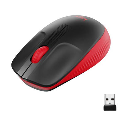 LOGITECH MOUSE WIRELESS M190 FULL-SIZE, OTTICO, USB, ROSSO [910-005908]