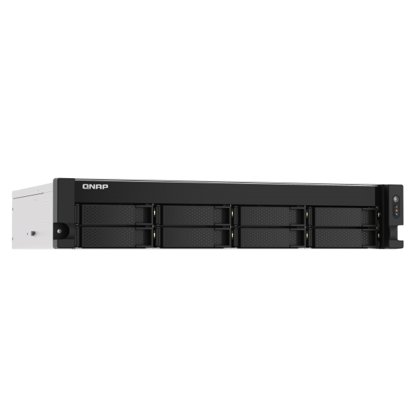 QNAP NAS - 8-bay short depth rackmount NAS, Intel Atom C5125 8C 2.8GHz, 8GB RAM,2 x 2.5GbE, 2 x M.2 2280, 2 x PCIe Gen3 x4, 4 x USB 3.2 Gen1 ports (5Gbps), 1 x 250W PSU TS-855eU-RP-8G [TS-855eU-RP-8G]