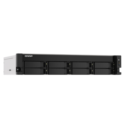 QNAP NAS - 8-bay short depth rackmount NAS, Intel Atom C5125 8C 2.8GHz, 8GB RAM,2 x 2.5GbE, 2 x M.2 2280, 2 x PCIe Gen3 x4, 4 x USB 3.2 Gen1 ports (5Gbps), 1 x 250W PSU TS-855eU-RP-8G [TS-855eU-RP-8G]