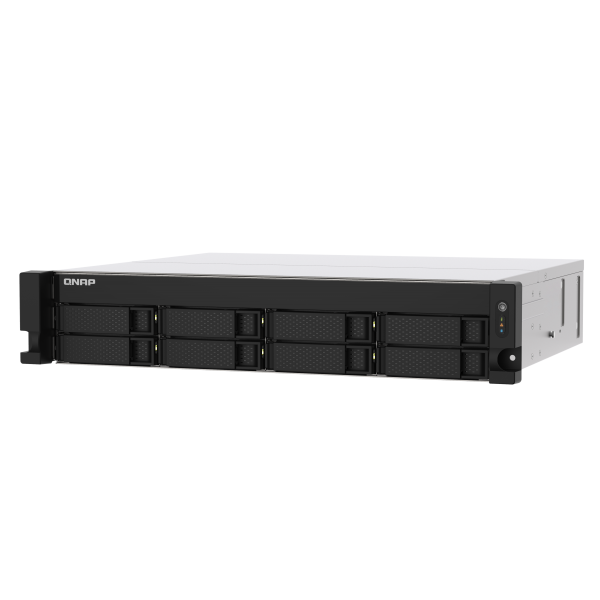 QNAP NAS - 8-bay short depth rackmount NAS, Intel Atom C5125 8C 2.8GHz, 8GB RAM,2 x 2.5GbE, 2 x M.2 2280, 2 x PCIe Gen3 x4, 4 x USB 3.2 Gen1 ports (5Gbps), 1 x 250W PSU TS-855eU-RP-8G [TS-855eU-RP-8G]