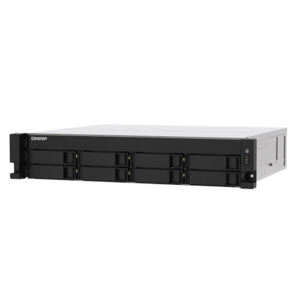 QNAP NAS - 8-bay short depth rackmount NAS, Intel Atom C5125 8C 2.8GHz, 8GB RAM,2 x 2.5GbE, 2 x M.2 2280, 2 x PCIe Gen3 x4, 4 x USB 3.2 Gen1 ports (5Gbps), 1 x 250W PSU TS-855eU-RP-8G [TS-855eU-RP-8G]