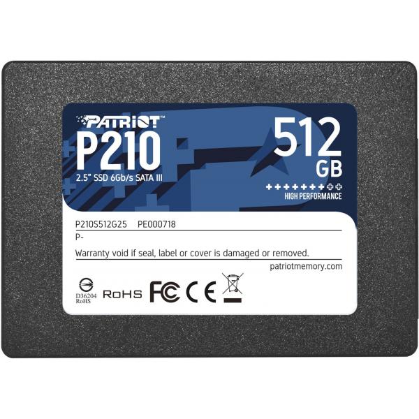 PATRIOT SSD INTERNO P210 512GB 2,5 SATA 6GB/S R/W 530/430 [P210S512G25]