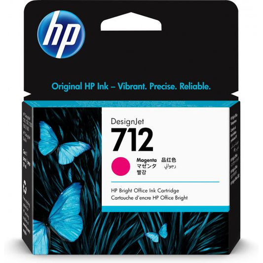 HP Cartuccia di inchiostro magenta originale DesignJet 712 da 29 ml [3ED68A]