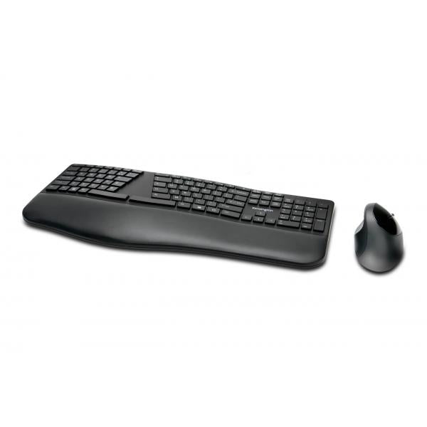 Teclado Kensington Pro Fit Ergo Ratón incluido RF inalámbrico + Bluetooth QWERTY Inglés UK Negro [K75406IT] 