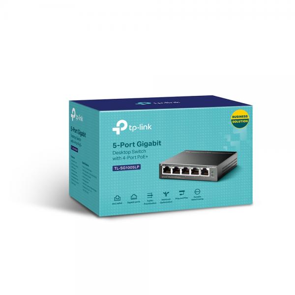 TP-Link TL-SG1005LP switch di rete Non gestito Gigabit Ethernet (10/100/1000) Supporto Power over Ethernet (PoE) Nero [TL-SG1005LP]