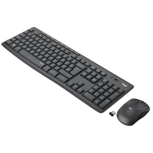 Logitech MK295 Kit de teclado y mouse inalámbricos Tecnología SilentTouch, teclado numérico, teclas de acceso directo, seguimiento óptico avanzado, receptor nano USB, sin demora, menos de 90% de ruido [920-009797]