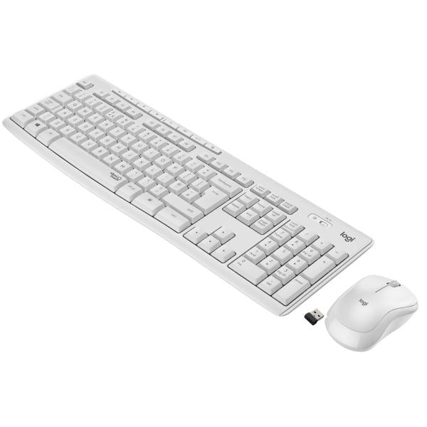 LOGITECH BUNDLE TASTIERA WIRELESS+MOUSE DESKTOP MK295 SILENT COMBO, USB, LAYOUT ITA, COLORE BIANCO [920-009821]