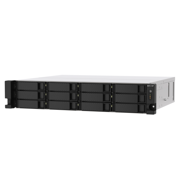 QNAP NAS TS-1273AU-RP-8G, 12 bay rackmount NAS, AMD Ryzen V1000 series V1500B 4C/8T 2.2GHz, 8GB DDR4 RAM, 2 x 2.5GbE LAN, optional 10GbE & M.2 NVMe/SATA SSD expansion via PCIe, 2 x PCIe 3.0 [TS-1273AU-RP-8G]