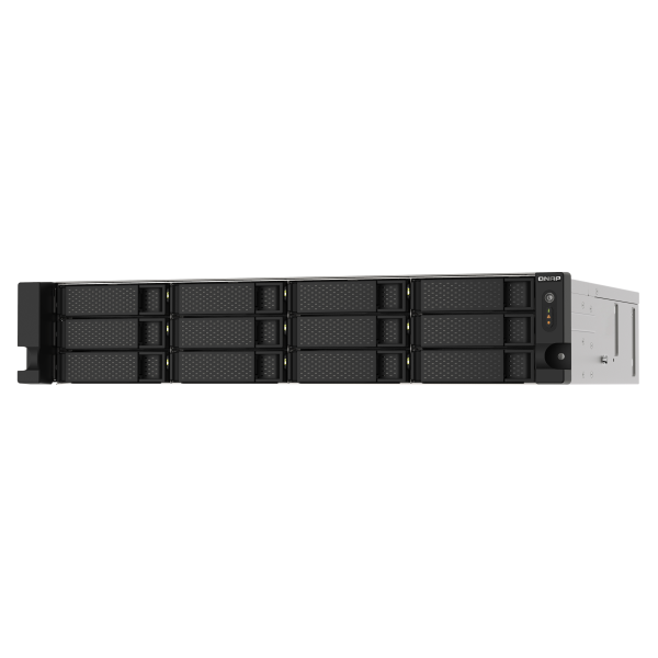 QNAP NAS TS-1273AU-RP-8G, 12 bay rackmount NAS, AMD Ryzen V1000 series V1500B 4C/8T 2.2GHz, 8GB DDR4 RAM, 2 x 2.5GbE LAN, optional 10GbE & M.2 NVMe/SATA SSD expansion via PCIe, 2 x PCIe 3.0 [TS-1273AU-RP-8G]