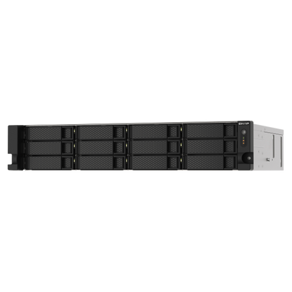 QNAP NAS TS-1273AU-RP-8G, 12 bay rackmount NAS, AMD Ryzen V1000 series V1500B 4C/8T 2.2GHz, 8GB DDR4 RAM, 2 x 2.5GbE LAN, optional 10GbE & M.2 NVMe/SATA SSD expansion via PCIe, 2 x PCIe 3.0 [TS-1273AU-RP-8G]