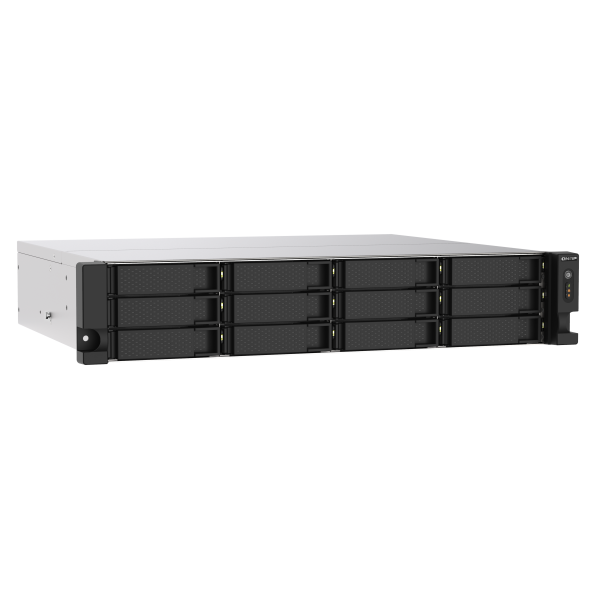 QNAP NAS TS-1273AU-RP-8G, 12 bay rackmount NAS, AMD Ryzen V1000 series V1500B 4C/8T 2.2GHz, 8GB DDR4 RAM, 2 x 2.5GbE LAN, optional 10GbE & M.2 NVMe/SATA SSD expansion via PCIe, 2 x PCIe 3.0 [TS-1273AU-RP-8G]