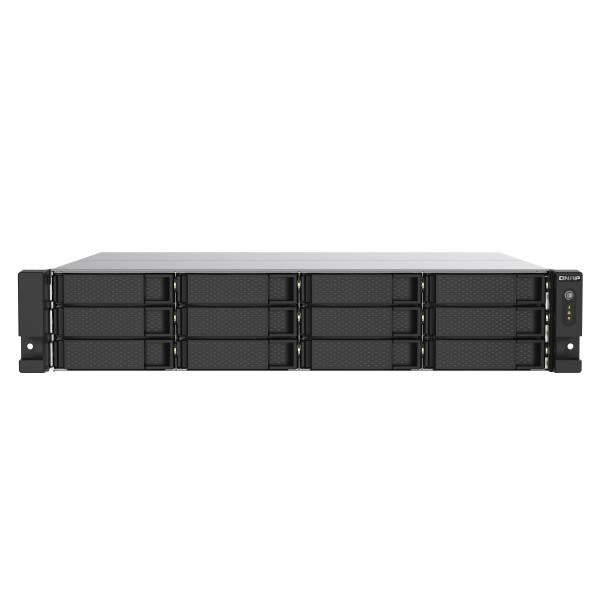 QNAP NAS TS-1273AU-RP-8G, 12 bay rackmount NAS, AMD Ryzen V1000 series V1500B 4C/8T 2.2GHz, 8GB DDR4 RAM, 2 x 2.5GbE LAN, optional 10GbE & M.2 NVMe/SATA SSD expansion via PCIe, 2 x PCIe 3.0 [TS-1273AU-RP-8G]