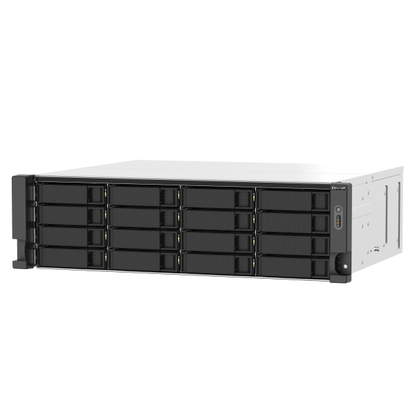 QNAP TS-1673AU-RP-16G Servidor NAS y de almacenamiento Gabinete (3U) Conexión LAN Ethernet Negro, Gris V1500B [TS-1673AU-RP-16G]