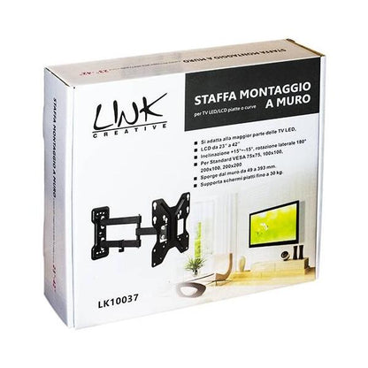 LINK SUPPORTO A PARETE PER SCHERMI 23"-42", MAX 30KG, 75X75, 100X100, 200X100, 200X200 [LK10037]