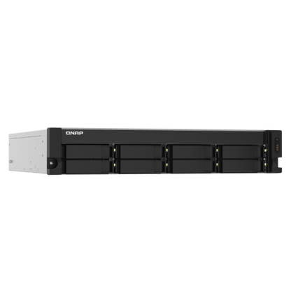 QNAP NAS TS-832PXU-RP-4G, 8 Bay AL324 quad-core 1.7 GHz rackmount NAS with 250W redundant PSU, 4GB DDR4 UDIMM RAM (max 16GB), SATA 6Gb/s, 2x 10GbE SFP+, 2x 2.5GbE, 1x PCIe Gen2 x2 slot TS-83 [TS-832PXU-RP-4G]