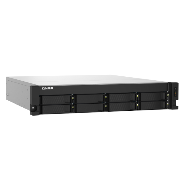 QNAP NAS TS-832PXU-RP-4G, 8 Bay AL324 quad-core 1.7 GHz rackmount NAS with 250W redundant PSU, 4GB DDR4 UDIMM RAM (max 16GB), SATA 6Gb/s, 2x 10GbE SFP+, 2x 2.5GbE, 1x PCIe Gen2 x2 slot TS-83 [TS-832PXU-RP-4G]